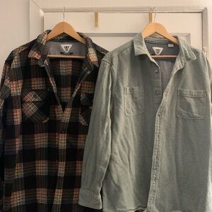 Bundle of VISSLA Black Plaid and Green Casual Shirts